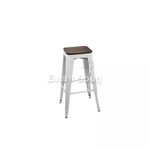 Armando White Steel Bar Stool 